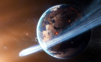 Universe, Explosions, Ring, Planet, Satellites HD wallpaper
