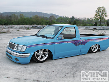 Blue Curse, nissan, low, frontier, truck HD wallpaper