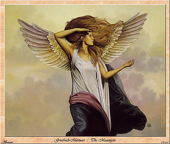 angel, wings, woman, heaven HD wallpaper