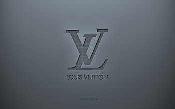 Louis Vuitton logo, gray creative background, Louis Vuitton emblem, gray paper texture, Louis Vuitton, gray background, Louis Vuitton 3d logo HD wallpaper