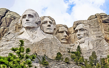 Mount Rushmore, , abstract citiscapes, vector art, american landmarks, creative, american tourist attractions, Mount Rushmore drawing, Keystone, California, USA, America, Mount Rushmore National Memorial HD wallpaper