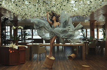 Girl Flowers Amazing Art, girls, flowers, artist, art HD wallpaper