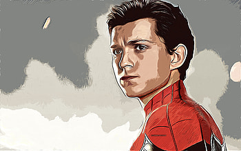 Tom Holland, Spider-Man, , vector art, Tom Holland drawing, creative art, Tom Holland art, vector drawing, Spider-Man drawing HD wallpaper