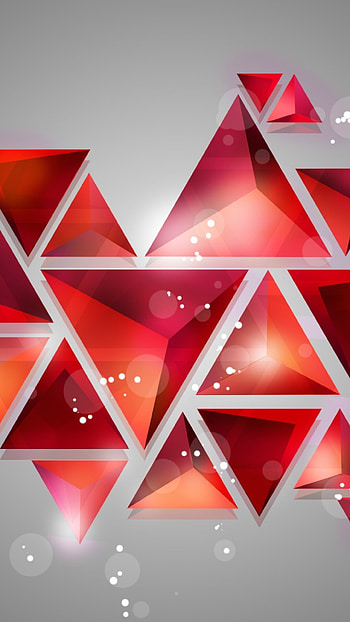 Red geometric shapes HD phone wallpaper