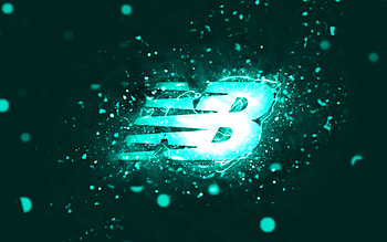 New Balance turquoise logo, , turquoise neon lights, creative, turquoise abstract background, New Balance logo, fashion brands, New Balance HD wallpaper