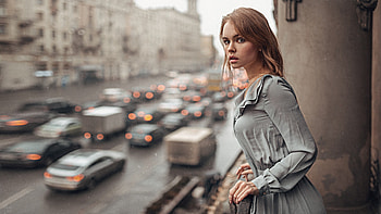 Girl In Portrait Dress, girls, dress HD wallpaper
