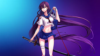 Katana Girl , anime, anime-girl HD wallpaper