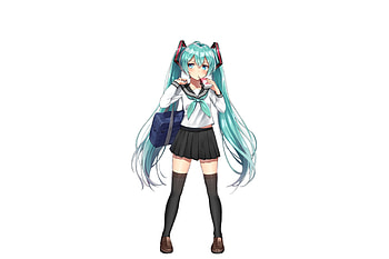 School uniform, anime girl, hatsune miku HD wallpaper