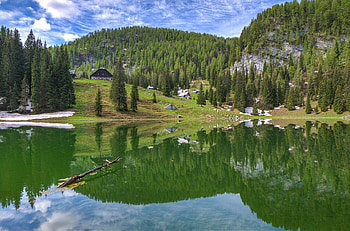 Nature, Trees, Mountains, Lake, Reflection HD wallpaper