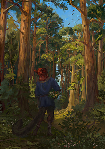 Trees, Art, Forest, Animal, Fantastic HD phone wallpaper