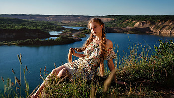 :), summer, model, blonde, irina shchukina, girl, water, vara, woman HD wallpaper