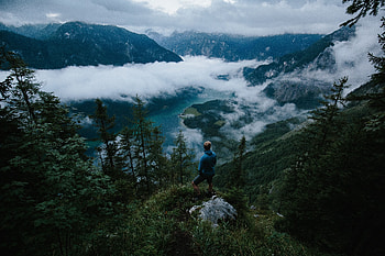 Nature, Mountains, Clouds, Journey, Human, Person HD wallpaper