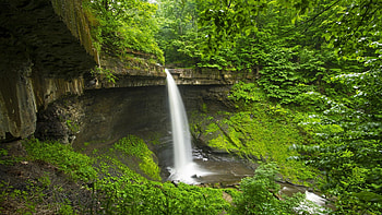 A rainy day in the Finger Lakes of upstate NY, trees, waterfall, forest, cascade, usa HD wallpaper
