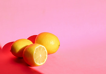 Lemons, Fruits, Food, Pink, Citrus HD wallpaper