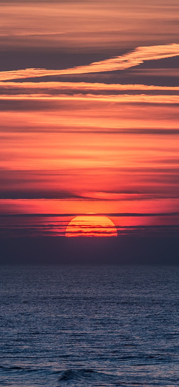Body of water, Sunset HD phone wallpaper