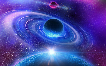 purple planet, rings, 3D art, artwork, galaxy, NASA, nebula, sci-fi, planets HD wallpaper