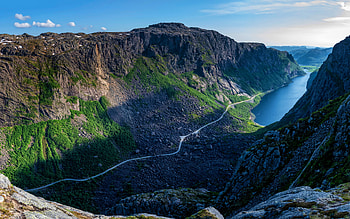 Gloppedalsura, summer, beautiful nature, mountains, fjord, sunny weather, Gloppedalen, Rogaland, Norway, R, Europe HD wallpaper