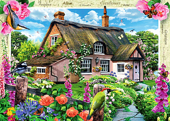 dream garden, garden, flowers, country, house HD wallpaper