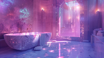 Luxurious Galaxy Bathroom - Ultra, bathroom, interior, luxury, bathtub, surreal HD wallpaper