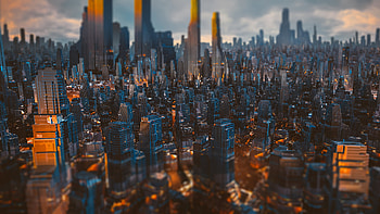 City, dark, cityscape, buildings, art HD wallpaper