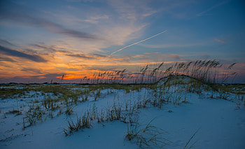 Nature, Sunset, Grass, Sky, Snow, Horizon HD wallpaper