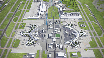 Soekarno-Hatta Airport, Jakarta, 3D model, 3dcitymodels HD wallpaper