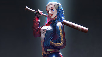 Harley Quinn Fanart Smiling , harley-quinn, superheroes, supervillain, artwork, artstation HD wallpaper