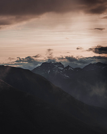 Nature, Mountains, Twilight, Clouds, Vertex, Fog, Dusk, Tops HD phone wallpaper