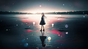 Anime Girl At Twilight, anime-girl, artwork, art, digital-art, ai, anime, twilight, artist HD wallpaper