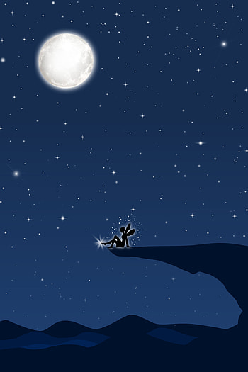 Art, Vector, Break, Precipice, Full Moon, Fairy HD phone wallpaper