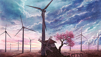 Anime, Landscape HD wallpaper