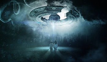 Universe, Children, hop, Spaceship, Ufo, Futuristic HD wallpaper