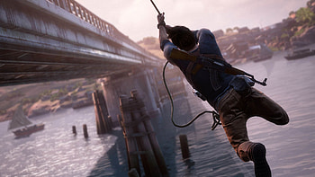 Uncharted 4: A Thief's End - Tarzan Jump next to a Bridge HD wallpaper