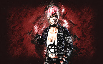 Punk Rock Cassie Cage, Mortal Kombat Mobile, Punk Rock Cassie Cage MK Mobile, Mortal Kombat, burgundy stone background, Mortal Kombat Mobile characters, grunge art, Punk Rock Cassie Cage Mortal Kombat HD wallpaper
