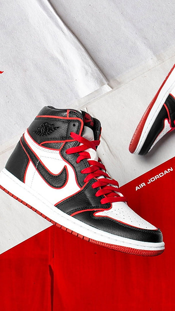 Jordan 1, Red And White, Background HD phone wallpaper
