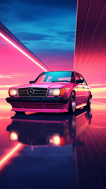 Retro Mercedes-Benz Glow: Classic Car , vehicle, Mercedes-Benz, car, Mercedes, retro HD phone wallpaper