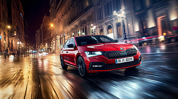 Skoda Octavia RS, city, night HD wallpaper