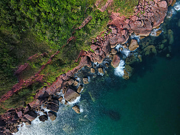 Nature, Stones, Sea, Rocks, View From Above, Coast HD wallpaper