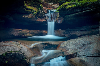 Landscape, Nature, Rock, Waterfall, Stone, Moss HD wallpaper