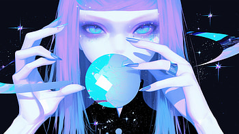 Neon Spell: Anime Witch, anime girl, witch HD wallpaper
