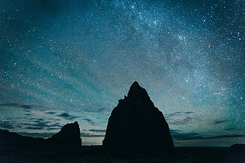 Nature, Night, Starry Sky, Hills HD wallpaper