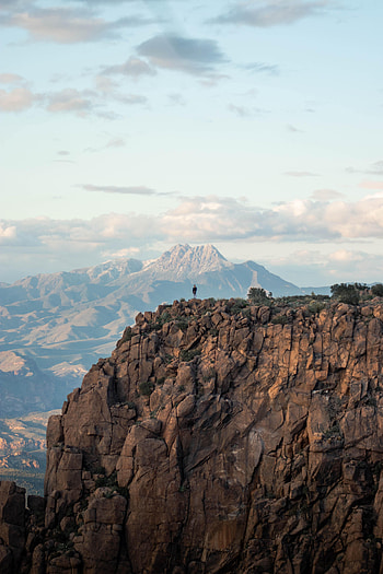 Nature, Mountains, Rock, Human, Person, Loneliness, Lonely, Alone HD phone wallpaper