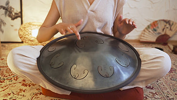 Person playing hang drum, Close up shot, stock video, Musical performance HD wallpaper