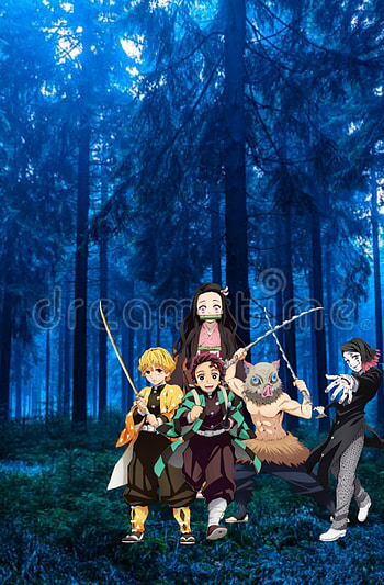 Demon slayer, forest, in, nature, people HD phone wallpaper
