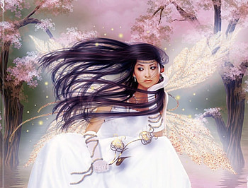 Angel, abstract, fantasy, art HD wallpaper