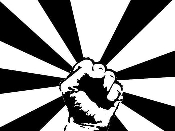 Rebel's Fist, white, simple, black, abstract, vector, rebel, fist, hand HD wallpaper