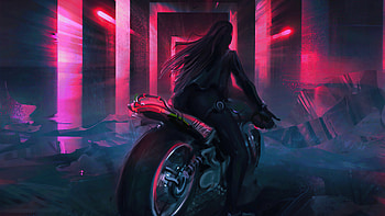 Biker Girl 2020, artist, artwork, artstation HD wallpaper