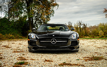 Mercedes-Benz SLS AMG, C197, front view, exterior, black supercar, black SLS AMG, german sports cars, Mercedes-Benz HD wallpaper