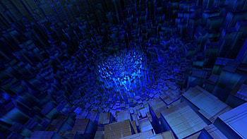 3D Blue Cube Tunnel | 3D and Abstract ... HD wallpaper