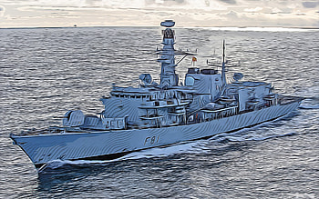 HMS Sutherland, F81, , vector art, HMS Sutherland drawing, creative art, HMS Sutherland art, vector drawing, abstract ships, HMS Sutherland F81, Royal Navy HD wallpaper